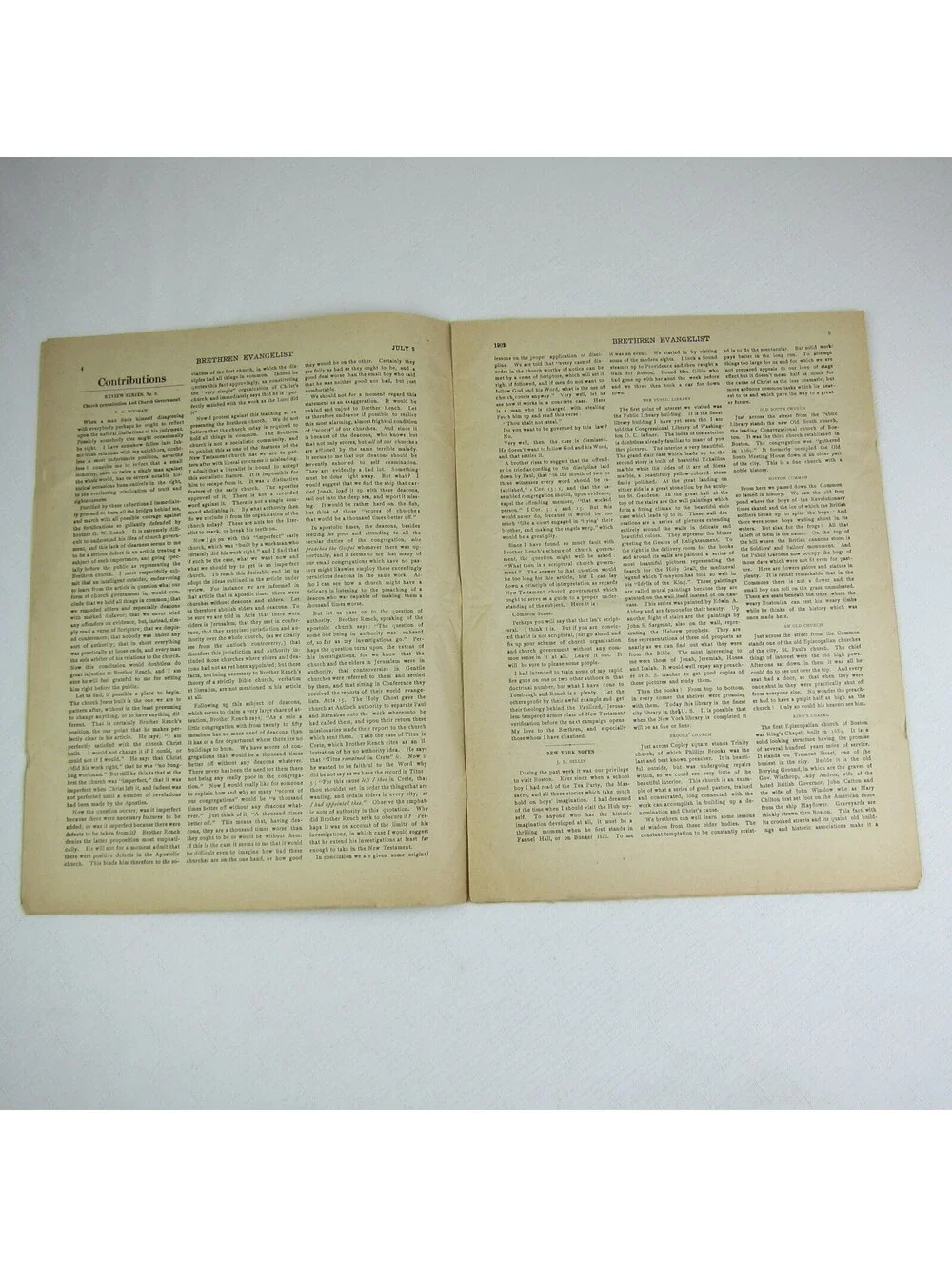 Brethren Evangelist Christian Newspaper Ashland Ohio Antique July 9th 1902 RARE